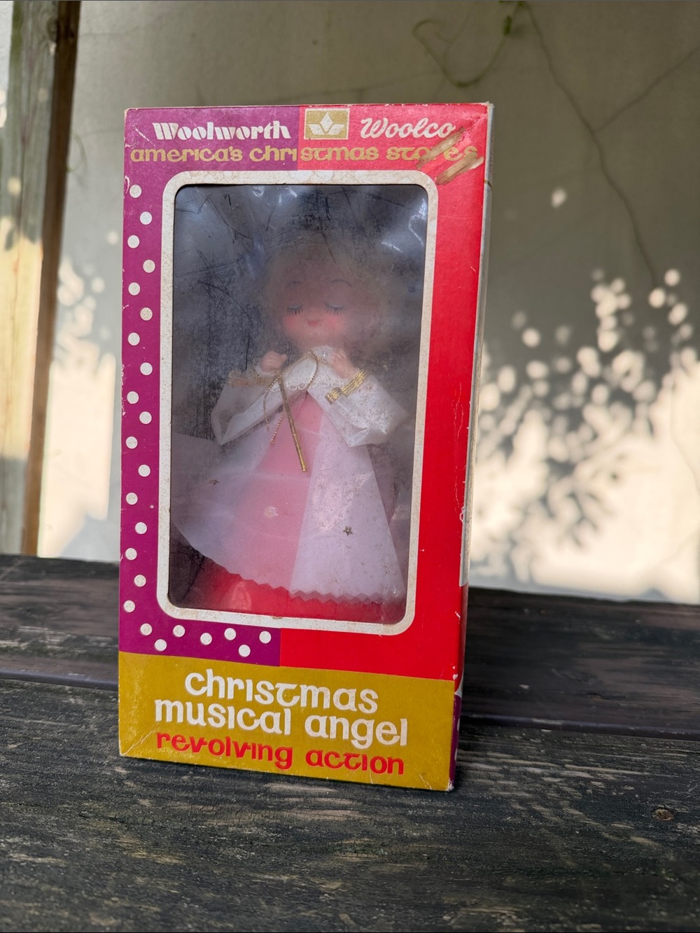 Vintage Woolworth Woolco Musical Rotating Christmas Angel Doll 9.5" In Box